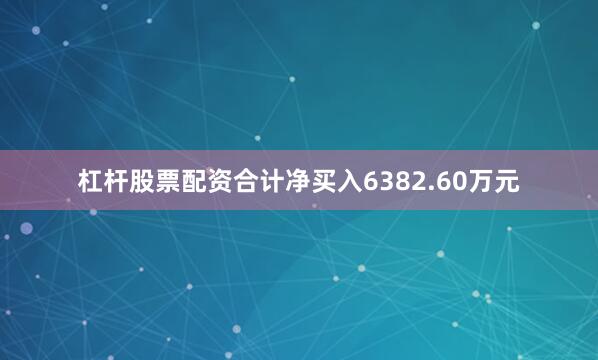 杠杆股票配资合计净买入6382.60万元